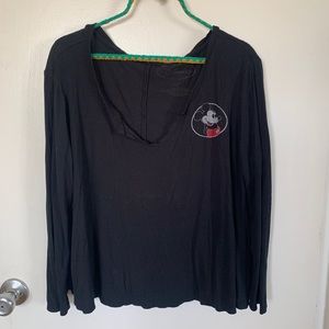 Black Disney Mickey Mouse Long Sleeve